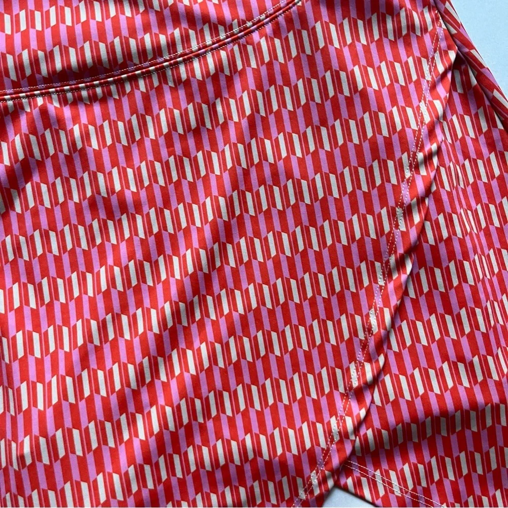 A. PUTNAM pink geo print knit athletic tennis golf‎ outdoors mini skirt skort